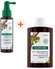 Klorane Quinine Комплект - Шампоан и Серум против косопад, 200 + 100 ml (Лимитирано) -1
