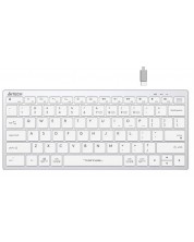 Клавиатура A4tech - FStyler FBX51C, безжична, Grayish White