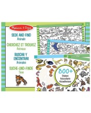 Книжка със стикери Melissa & Doug - Намери и оцвети, животни