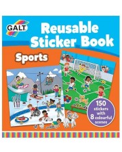 Книжка със стикери за многократна употреба Galt - Спорт -1