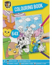 Книжка за оцветяване Grafix Colouring - Животни, А4, 64 страници -1