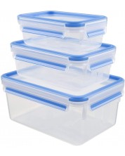 Kомплект от 3 кутии за храна Tefal - Clip & Close, K3028912, сини -1