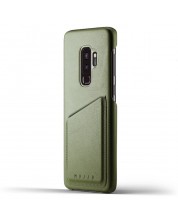 Кожен калъф с джоб Mujjo за Galaxy S9 Plus, маслинен