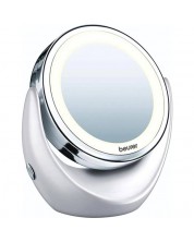 Козметично LED огледало Beurer - BS 49, 5x Zoom, 11 cm, бяло -1