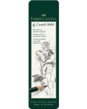 Комплект чернографитни моливи Faber-Castell 9000 - 6 броя