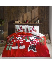 Комплект за спалня TAC Licensed - Minnie & Mickey Christmas, 100% памук -1