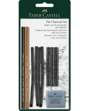 Комплект въглени Faber-Castell Pitt - В блистер