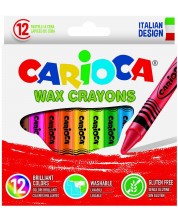 Комплект измиваеми пастели Carioca - Wax crayons, 12 цвята -1