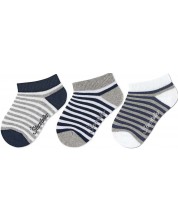 Kомплект детски чорапи Sterntaler - Синьо райе, 17/18 размер, 6-12 м, 3 чифта