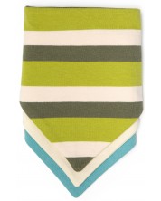 Комплект бебешки бандани Kiki Bibs - Green Stripe, 3 броя -1