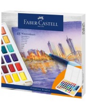 Комплект акварелни бои Faber-Castell - 48 цвята, в кутия