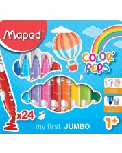Комплект джъмбо флумастери Maped Color Peps - Early Age, 24 цвята -1