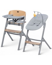 Комплект столче за хранене и шезлонг KinderKraft - Livy и Calmee, дървени -1