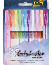 Комплект гел-химикалки Folia - Пастелни цветове, 10 броя -1