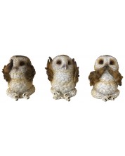 Комплект статуетки Nemesis Now Adult: Gothic - Three Wise Brown Owls, 7 cm