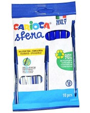 Комплект химикалки Carioca Sfera - 10 броя, сини