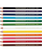 Комплект цветни моливи Uni Dermatograph - 12 броя