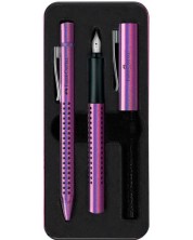 Комплект химикалка и писалка Faber-Castell Grip 2011 Glam - Виолетов цвят -1