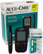Комплект Accu-chek Active Глюкомер + Тест ленти, 10 броя -1