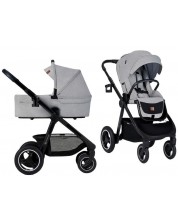 Комбинирана бебешка количка 2 в 1 KinderKraft - Everyday, светлосива -1