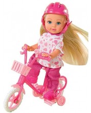 Комплект Simba Toys Evi Love - Еви, с розово колело и розова каска -1