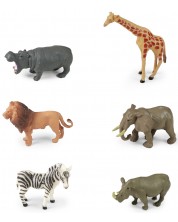 Комплект фигурки Rappa - Африкански животни, 6 броя, 5-7 cm -1