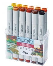 Комплект маркери Too Copic Classic - Есенни тонове, 12 цвята -1