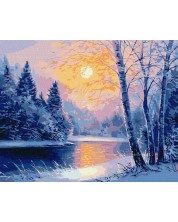 Комплект за рисуване по номера Ideyka - Зимна вечер, 40 х 50 cm -1