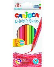 Комплект моливи Carioca - Brilliant Hexagon, 12 цвята