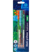 Комплект графитни моливи Astra Astrapen - Pixel, HB, 4 броя -1