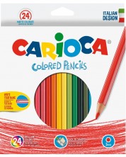 Комплект цветни моливи Carioca -  Brilliant Hexagon, 24 цвята