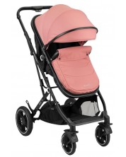 Комбинирана бебешка количка 3 в 1 KikkaBoo - Alba, с трансформираща седалка, розова