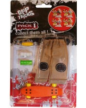 Комплект играчки за пръсти Grip&Trick - Penny Board, оранжев -1