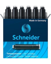 Комплект патрончета за писалка Schneider - Черни, 6 броя -1