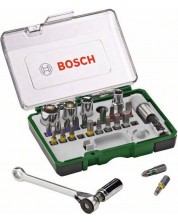 Комплект битове и тресчотка Bosch - 27 части, Ø6/7/8/10/13 mm -1