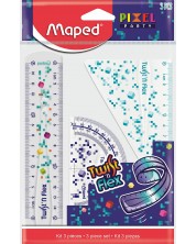 Комплект чертожни пособия Maped Pixel Party - 3 части