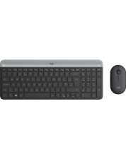 Комплект мишка и клавиатура Logitech - Combo MK470, безжичен, сив -1