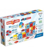 Комплект магнитни кубчета Geomag - Magicube, Word Building EU, 55 части
