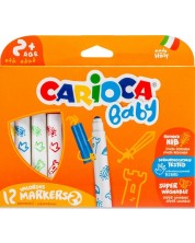 Комплект цветни маркери Carioca Baby - 12 цвята -1