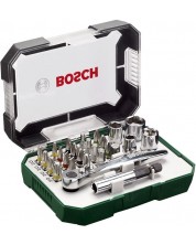 Комплект битове и тресчотка Bosch - 26 части