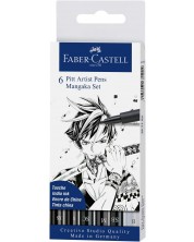 Комплект за манга Faber-Castell Pitt Artist - Mangaka, 6 броя