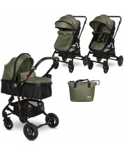Комбинирана детска количка Lorelli - Alba, Premium, Loden Green -1
