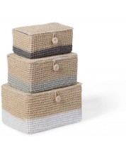 Комплект сламени кутии за съхранение ChildHome - 3 броя -1