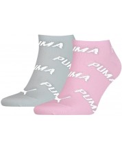 Комплект чорапи Puma - BWT Sneaker, 2 чифта, размер 35-38, сиви/розови -1