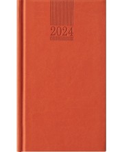 Кожен джобен тефтер-седмичник Поло - Оранжев, 2024 -1
