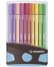 Комплект флумастери Stabilo Pen 68 - 20 цвята, в светлосиня кутия -1