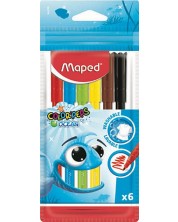 Комплект флумастери Maped Color Peps - Ocean, 6 цвята -1