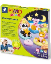 Комплект полимерна глина Staedtler Fimo Kids - Мечтани домашни любимци