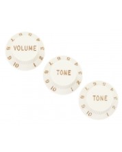 Копчета Fender - Strat Volume & Tone Knobs Set Parchment, бели