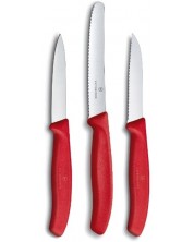 Комплект от 3 ножа Victorinox - Swiss Classic, червени -1